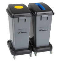 Recycling & Waste Receptacle Dolly, Polypropylene, Black, Fits: 17-1/4" x 12-1/2" Ontario Packaging