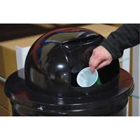 Drum Waste Disposal Top, Dome Lid, Metal, Fits Container Size: 23-1/2" Dia. Ontario Packaging