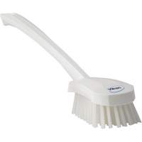 Long Handle Brush, Stiff Bristles, 15-1/2" Long, White JL869 | Ontario Packaging