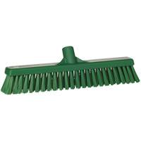 Combo Bristle Push Broom Head, Coarse/Fine Bristles, 16-1/2", Polyester, Green Ontario Packaging