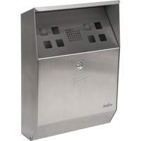 Smoking Receptacle, Wall-Mount, Stainless Steel, 1.6 Litres Capacity, 13-4/5" Height JN619 | Ontario Packaging