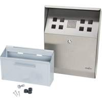 Smoking Receptacle, Wall-Mount, Stainless Steel, 1.6 Litres Capacity, 13-4/5" Height Ontario Packaging