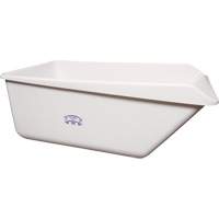 Angled Dump Tub with Drain, Plastic, White JP077 | Ontario Packaging