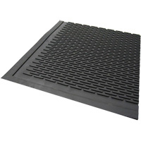 Outdoor Mat, Rubber, Scraper Type, Solid Pattern, 3' x 5', Black Ontario Packaging