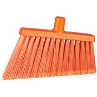 Angle Head Broom, Stiff/Split Bristles, 11-2/5", Polyester/Polypropylene/PVC/Synthetic, Orange JP824 | Ontario Packaging