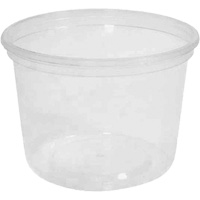 MicroGourmet 16 oz. Clear Deli Container without Lid, Plastic, Round Ontario Packaging