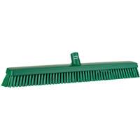 Heavy-Duty Push Broom, Fine/Stiff Bristles, 24", Green JQ212 | Ontario Packaging