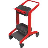 HyGo Mobile Cleaning Station, 30.7" x 20.9" x 40.6", Plastic/Stainless Steel, Red JQ265 | Ontario Packaging