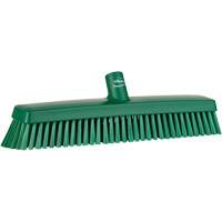 Push Broom Head, Fine/Stiff Bristles, 16-1/2", Polyester/Polypropylene, Green Ontario Packaging