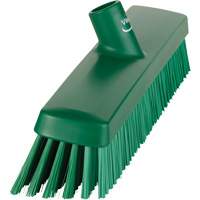 Push Broom Head, Fine/Stiff Bristles, 16-1/2", Polyester/Polypropylene, Green Ontario Packaging
