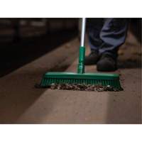 Push Broom Head, Fine/Stiff Bristles, 16-1/2", Polyester/Polypropylene, Green Ontario Packaging