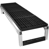 FOUNDATION Open Drainage Modular Aluminum Work Platform Kit, 18" W x 72" D, 400 lbs. Capacity, All-Welded Ontario Packaging