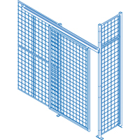 Wire Mesh Partition Components - Sliding Doors, 8' W x 8' H KD108 | Ontario Packaging