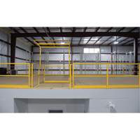 Mezzanine Safety Gate, 68-1/2" L x 42" H, 80-1/16" Raised, Yellow KI289 | Ontario Packaging