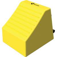 Checkers Safety Heavy-Duty Ultra Class Mining Wheel Chock, HDPE, Yellow, 14-1/2" W x 17-1/2" D x 16" H Ontario Packaging