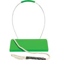 Checkers Safety SafeRay  Aircraft Wheel Chock with Loop Rope Ergonomic Handle, Urethane, Fluorescent Green, 24" W x 8" D x 6" H Ontario Packaging