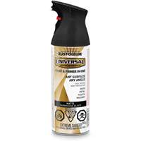 Universal&reg; Enamel Paint & Primer In One, Farmhouse Black, Matte, Aerosol Can Ontario Packaging