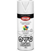 COLORmaxx Paint + Primer, White, Very Flat, 12 oz., Aerosol Can Ontario Packaging