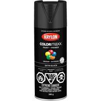 COLORmaxx Paint + Primer, Black, Semi-Flat, 12 oz., Aerosol Can Ontario Packaging