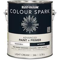 Peinture int&eacute;rieure pr&eacute;teint&eacute;e + appr&ecirc;t mural Colour Spark, Coton blanc, Semi-brillant, 3,78 L, Gallon Ontario Packaging