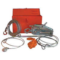 Tirfor&reg; Wire Rope Hoist TU128 Rescue Kit, 7/16" Wire Diameter, 4000  lbs. (2 tons) Capacity Ontario Packaging
