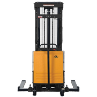 Fork Lift Stacker, Electric Operated, 2000 lbs. Capacity, 118" Max Lift Ontario Packaging
