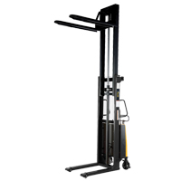 Fork Lift Stacker, Electric Operated, 2000 lbs. Capacity, 118" Max Lift Ontario Packaging