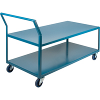Heavy-Duty Low Profile Shop Carts, 2 Tiers, 30" W x 60" D x 40" H, 1200 lbs. Cap. Ontario Packaging