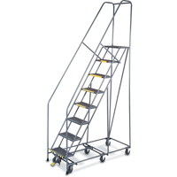 &eacute;chelles Pivotantes A/Roulettes Au Centre, 8 marches, Largeur de la marche 16", Hauteur de la plateforme 80", Acier Ontario Packaging
