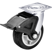 Total Locking Caster, Swivel with Brake, 6" (152.4 mm), Rubber, 450 lbs. (204 kg.) Ontario Packaging