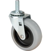 Stem Caster, Swivel, 3" (76 mm) Dia., 80 lbs. (36 kg.) Capacity Ontario Packaging