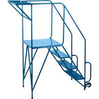 Mechanics/Maintenance Rolling Ladder, Steel, 4 Steps, 38" Platform Height Ontario Packaging