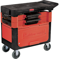 Trades Carts With Lockable Cabinet, 2 Drawers, 38" L x 19-1/4" W x 33-3/8" H, Black MK745 | Ontario Packaging