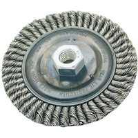 Stringer Bead Brush, 4" Dia., 0.022" Fill, 5/8"-11 Arbor, Steel Ontario Packaging