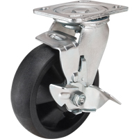 Hi-Temp Caster, Swivel with Brake, 6" (152.4 mm), Nylon, 880 lbs. (399 kg.) Ontario Packaging