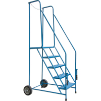 Trailer Access Rolling Ladder with Rails, 6 Steps, 22" Step Width, 55" Platform Height, Steel MO012 | Ontario Packaging
