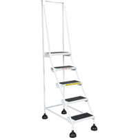 Light-Duty Stop-Step Ladders, 5 Steps, 16" Step Width, 47-11/16" Platform Height, Steel Ontario Packaging