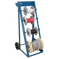 Portable Wire Reel Caddy, Steel, 4 Rod, 24-1/2" W x 49" H x 23" D, 400 lbs. Capacity Ontario Packaging