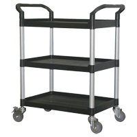 Utility Cart, 3 Tiers, 33-1/2" x 39-3/8" x 19", 300 lbs Capacity MO255 | Ontario Packaging