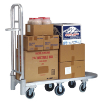 Aluminum Merchandise Cart, 20" W x 55-1/4" L, 1200 lbs. Cap., Polyurethane Wheels MO446 | Ontario Packaging