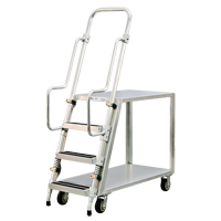 Chariot de pr&eacute;paration en aluminium avec &eacute;chelle, Aluminium, 22" la x 51-1/2" p, 2 tablettes, Capacit&eacute; 800 lb Ontario Packaging