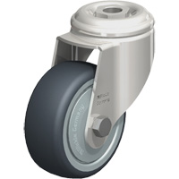 Stainless Steel Thermoplastic Elastomer Caster, Swivel, 3-1/8" (79.5 mm) Dia., 220 lbs. (100 kg.) Capacity Ontario Packaging