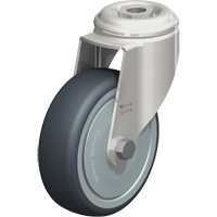 Stainless Steel Thermoplastic Elastomer Caster, Swivel, 4" (102 mm) Dia., 240 lbs. (108 kg.) Capacity Ontario Packaging