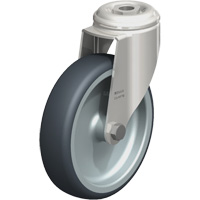 Stainless Steel Thermoplastic Elastomer Caster, Swivel, 5" (127 mm) Dia., 265 lbs. (120 kg.) Capacity Ontario Packaging