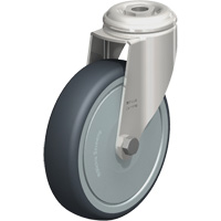 Stainless Steel Thermoplastic Elastomer Caster, Swivel, 5" (127 mm) Dia., 265 lbs. (120 kg.) Capacity Ontario Packaging