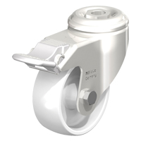 Stainless Steel Nylon Caster, Swivel with Brake, 3-1/8" (79.5 mm) Dia., 265 lbs. (120 kg.) Capacity MO694 | Ontario Packaging