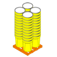 Nestable Polyethylene Drum, 30 US gal (25 imp. gal.), Open Top, Yellow MO767 | Ontario Packaging