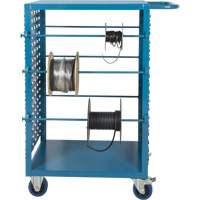 Mobile Wire Spool Cart, Steel, 6 Rod, 21" W x 48" H x 38" D, 1200 lbs. Capacity Ontario Packaging