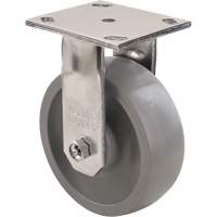 Max9™ Caster, Rigid with Brake, 6" (152.4 mm), Envirothane™ Grey-WOW, 1100 lbs. (498.95 kg.) MP179 | Ontario Packaging