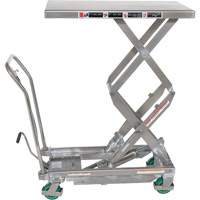 Manual Hydraulic Scissor Lift Table, 36-1/4" L x 19-3/8" W, Stainless Steel, 600 lbs. Capacity MP227 | Ontario Packaging